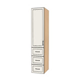 18" Wide Tall Pantry Cabinet with Drawer - (Hardrock Maple Melamine Boxes - Thermofoil Doors) 24 D