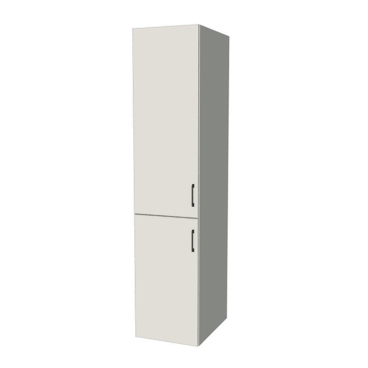 19" Wide Tall Pantry Cabinet - (White Melamine Boxes - Flat Panel Doors) 24 D