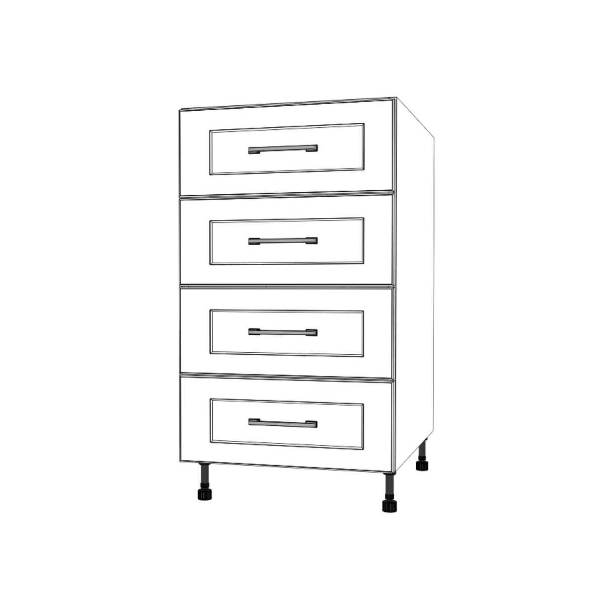 19" Wide Drawer Cabinet - Thermofoil Doors
