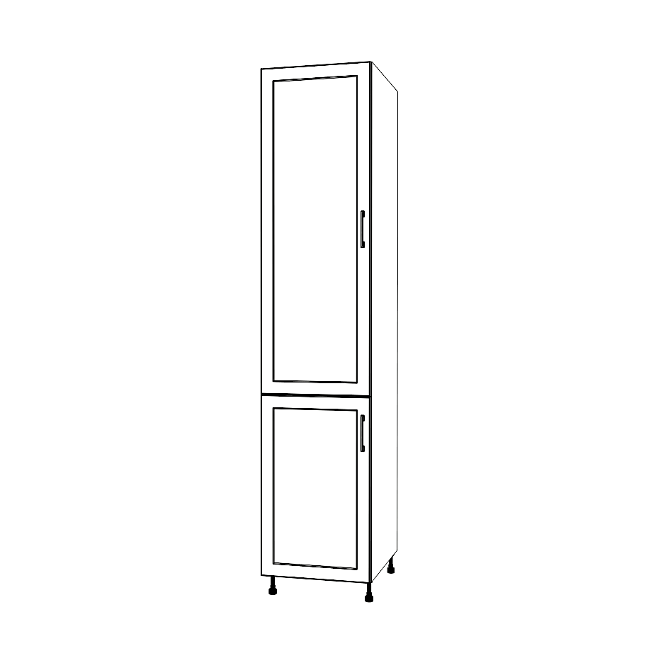 19" Wide Tall Pantry Cabinet - Painted Doors