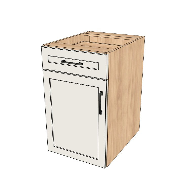 19" Wide Base Cabinet With Drawer On Top - (Hardrock Maple Melamine Boxes - Painted Doors)