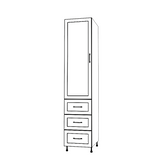 19" Wide Tall Pantry Cabinet with Drawers - Painted Doors