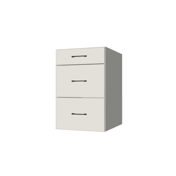 20" Wide Drawer Cabinet - (White Melamine Boxes - Flat Panel Doors)