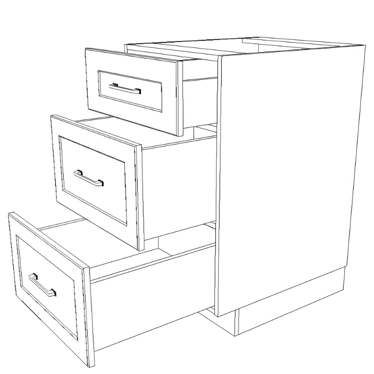20" Wide Drawer Cabinet - Thermofoil Doors