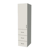 20" Wide Tall Pantry Cabinet with Drawer - (White Melamine Boxes - Flat Panel Doors) 24 D