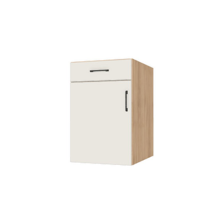 20" Wide Base Cabinet With Drawer On Top - (Hardrock Maple Melamine Boxes - Flat Panel Doors)
