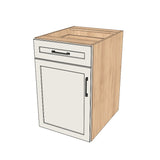 20" Wide Base Cabinet With Drawer On Top - (Hardrock Maple Melamine Boxes - Thermofoil Doors)
