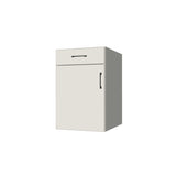 20" Wide Base Cabinet With Drawer On Top - (White Melamine Boxes - Flat Panel Doors)