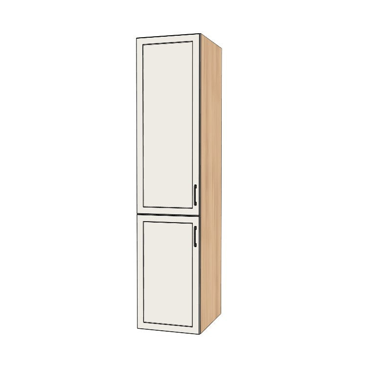 20" Wide Tall Pantry Cabinet - (Hardrock Maple Melamine Boxes - Painted Doors) 24 D