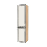 20" Wide Tall Pantry Cabinet - (Hardrock Maple Melamine Boxes - Painted Doors) 24 D