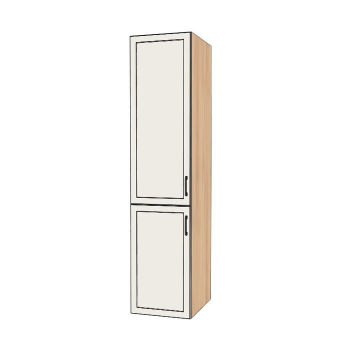 20" Wide Tall Pantry Cabinet - (Hardrock Maple Melamine Boxes - Thermofoil Doors) 24 D