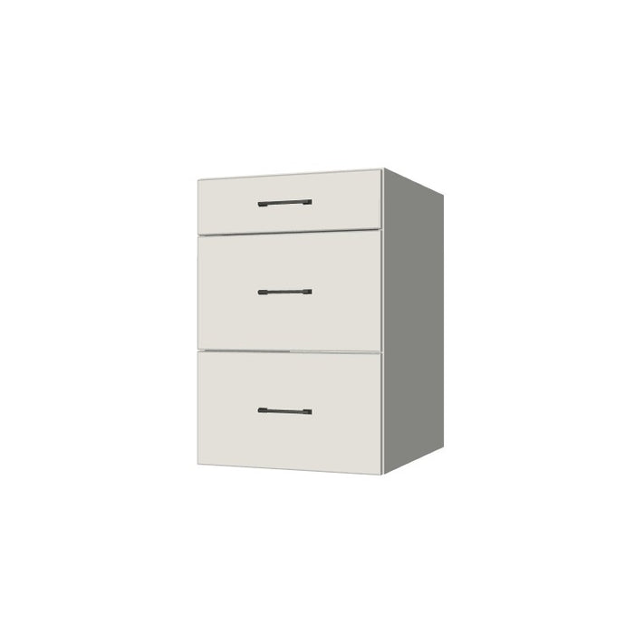 21" Wide Drawer Cabinet - (White Melamine Boxes - Flat Panel Doors)