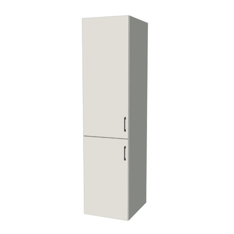 21" Wide Tall Pantry Cabinet - (White Melamine Boxes - Flat Panel Doors) 24 D