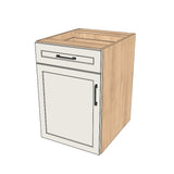 21" Wide Base Cabinet With Drawer On Top - (Ply Wood Boxes - Thermofoil Doors)