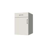 21" Wide Base Cabinet With Drawer On Top - (White Melamine Boxes - Flat Panel Doors)