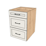 21" Wide Drawer Cabinet - (Hardrock Maple Melamine Boxes - Thermofoil Doors)