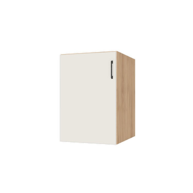 21" Wide Base Cabinet - (Hardrock Maple Melamine Boxes - Flat Panel Doors)