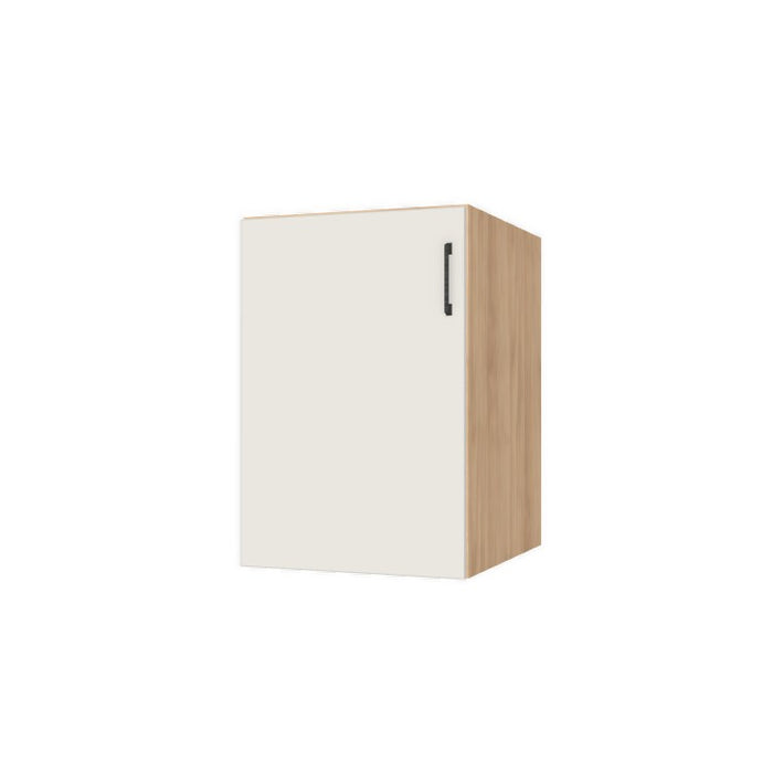 21" Wide Base Cabinet - (Hardrock Maple Melamine Boxes - Flat Panel Doors)