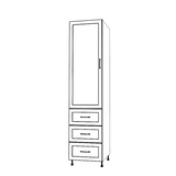 21" Wide Tall Pantry Cabinet with Drawers - Painted Doors
