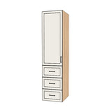 21" Wide Tall Pantry Cabinet with Drawer - (Ply Wood Boxes - Painted Doors) 24 D