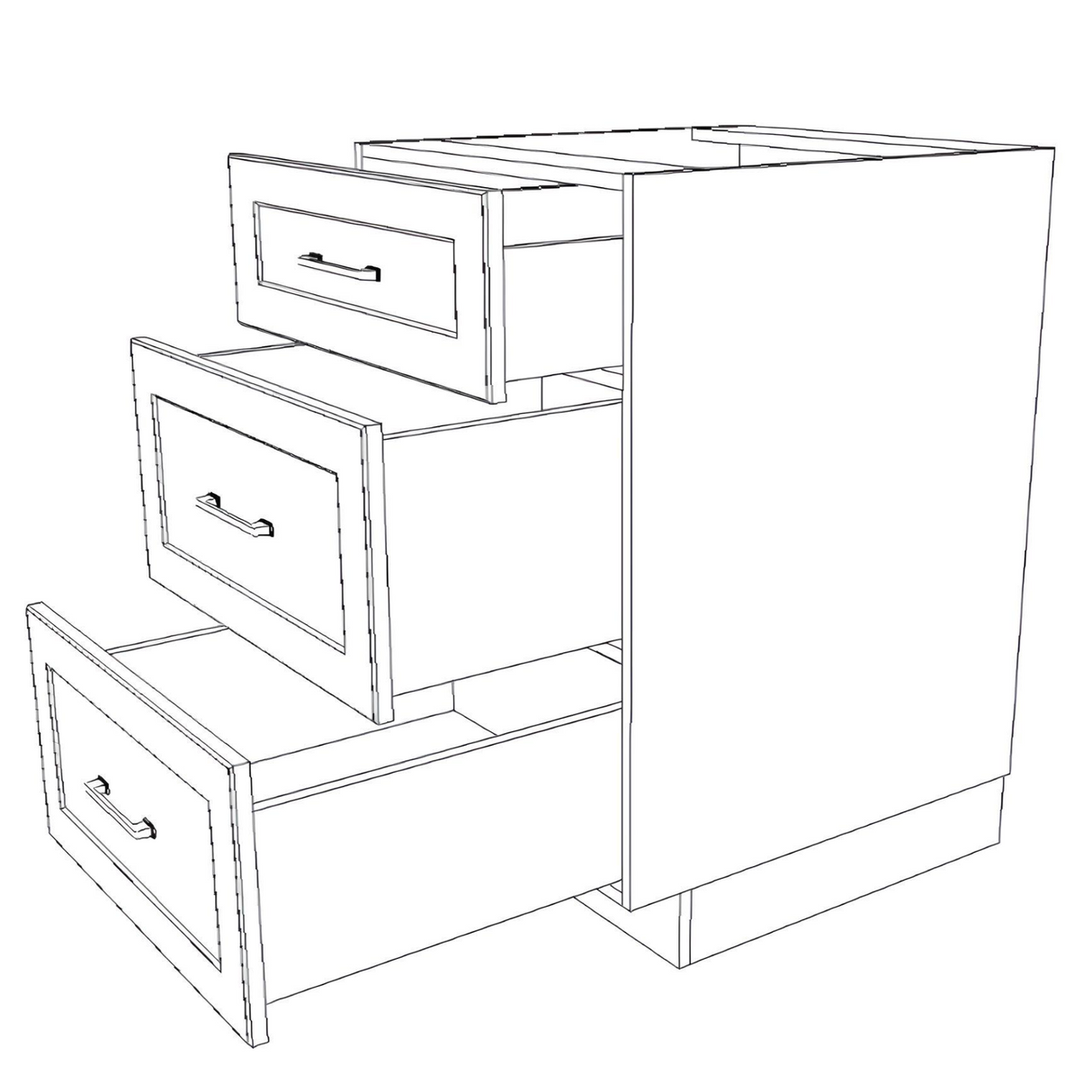 22" Wide Drawer Cabinet - Thermofoil Doors