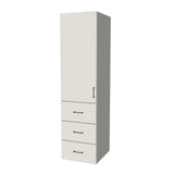 22" Wide Tall Pantry Cabinet with Drawer - (White Melamine Boxes - Flat Panel Doors) 24 D