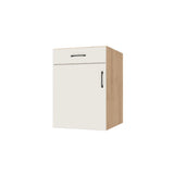 22" Wide Base Cabinet With Drawer On Top - (Hardrock Maple Melamine Boxes - Flat Panel Doors)