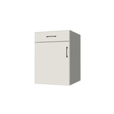 22" Wide Base Cabinet With Drawer On Top - (White Melamine Boxes - Flat Panel Doors)
