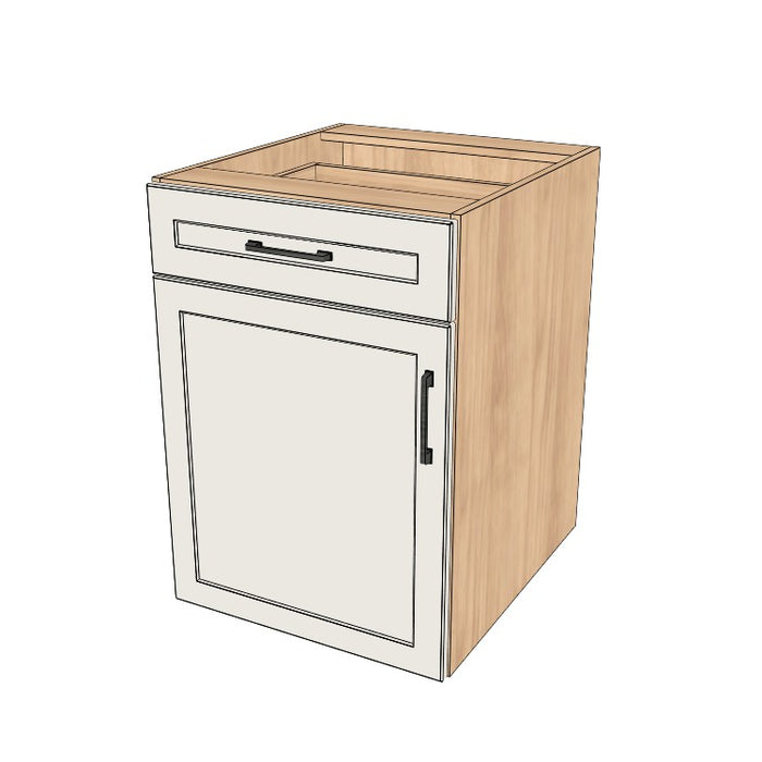 22" Wide Base Cabinet With Drawer On Top - (Hardrock Maple Melamine Boxes - Painted Doors)