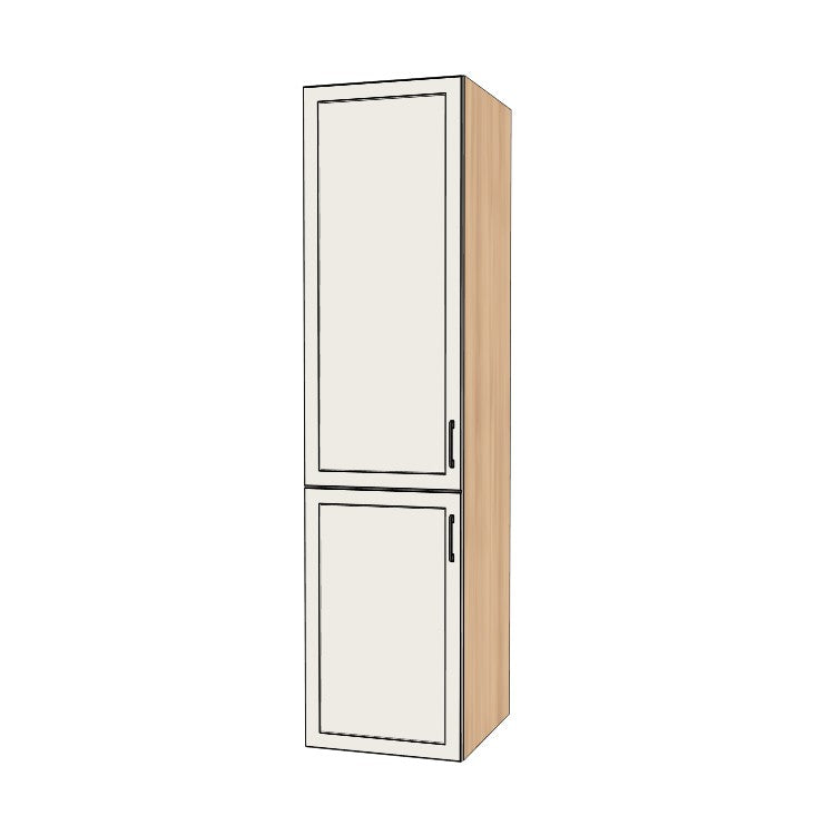 22" Wide Tall Pantry Cabinet - (Hardrock Maple Melamine Boxes - Painted Doors) 24 D