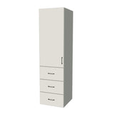 23" Wide Tall Pantry Cabinet with Drawer - (White Melamine Boxes - Flat Panel Doors) 24 D