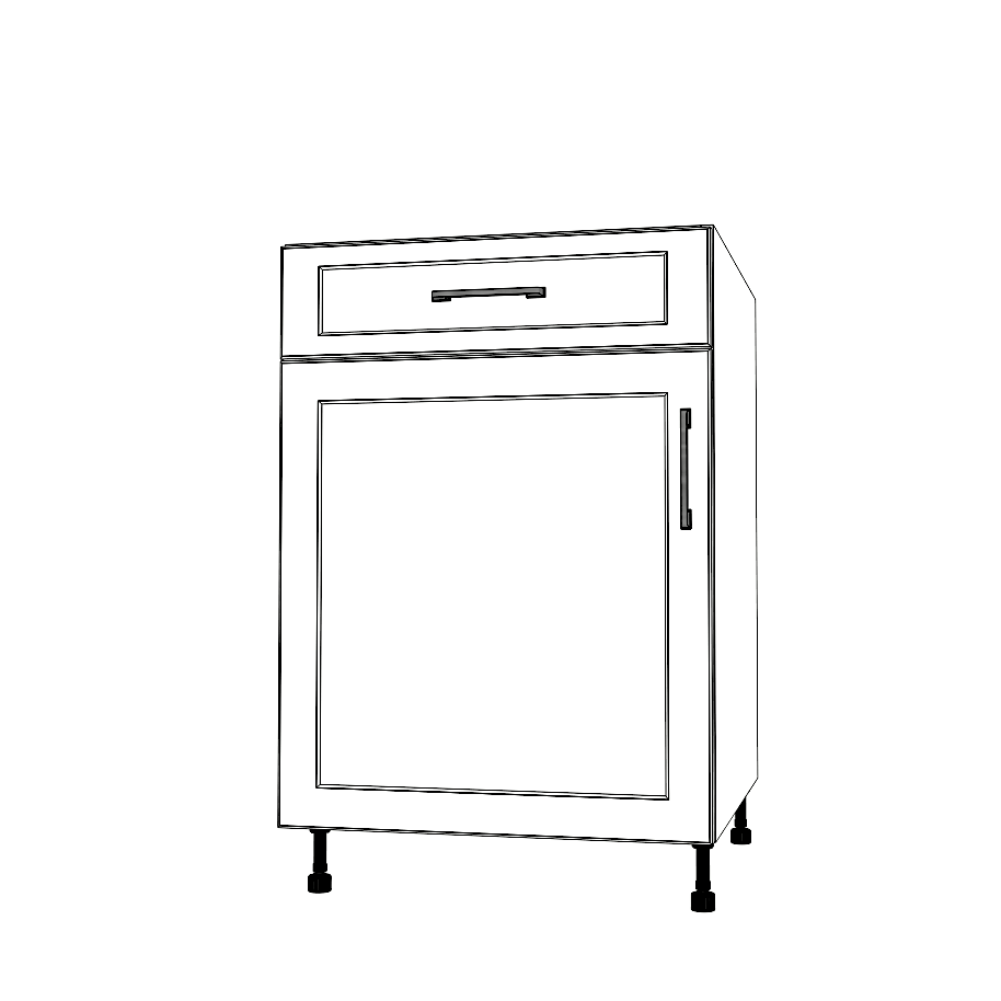 23" Wide Base Cabinet With Drawer On Top - Painted Doors