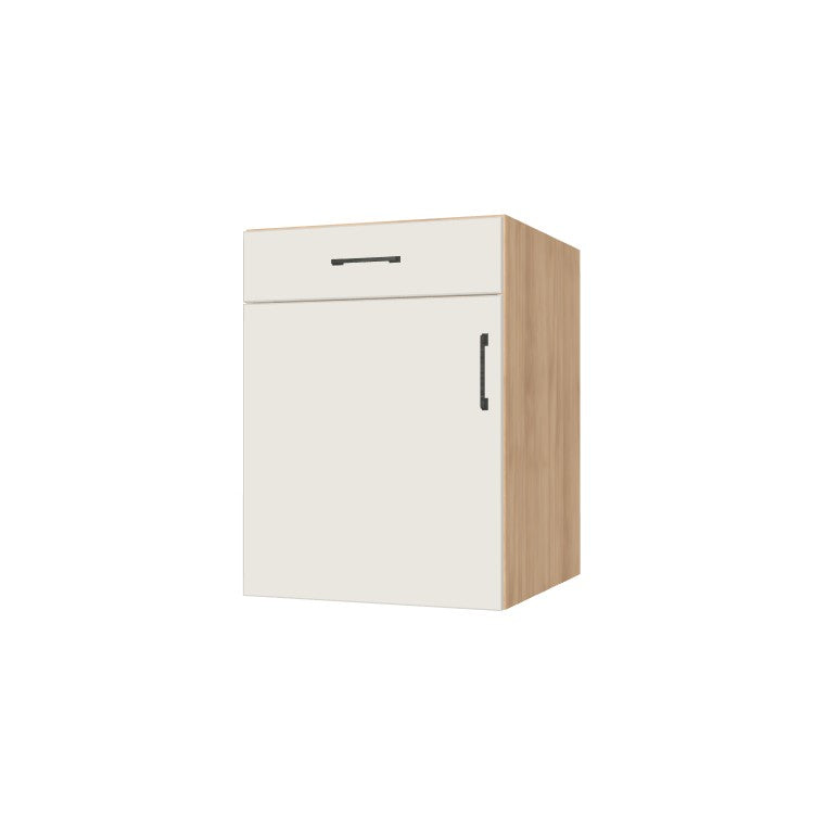 23" Wide Base Cabinet With Drawer On Top - (Hardrock Maple Melamine Boxes - Flat Panel Doors)