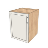 23" Wide Base Cabinet - (Hardrock Maple Melamine Boxes - Painted Doors)
