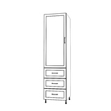 23" Wide Tall Pantry Cabinet with Drawers - Painted Doors