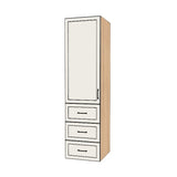 23" Wide Tall Pantry Cabinet with Drawer - (Ply Wood Boxes - Painted Doors) 24 D
