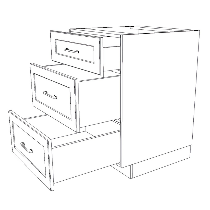 24" Wide Drawer Cabinet - Thermofoil Doors