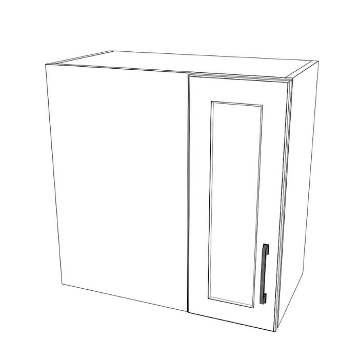 24" Wide 24" High Blind Corner Wall Cabinet - Door on Right Side - Thermofoil Doors