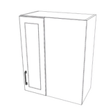 24" Wide 30" High Blind Corner Wall Cabinet - Door on Right/Left Side - Thermofoil Doors