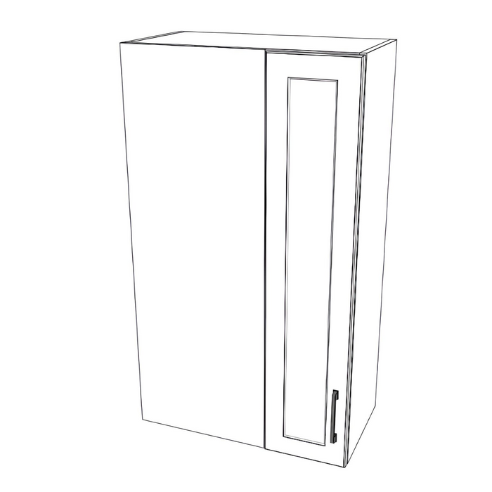 24" Wide 42" High Blind Corner Wall Cabinet - Door on Right Side - Thermofoil Doors