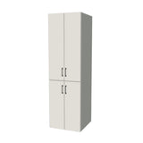 24" Wide Tall Pantry Cabinet - (White Melamine Boxes - Flat Panel Doors) 24 D
