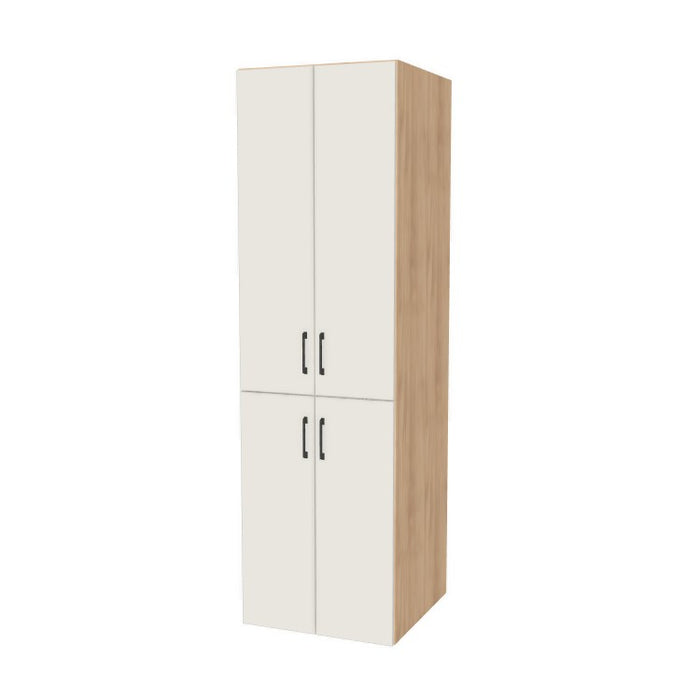 24" Wide Tall Pantry Cabinet - (Hardrock Maple Melamine Boxes - Flat Panel Doors) 24 D
