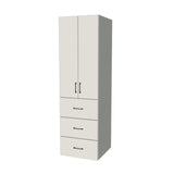 24" Wide Tall Pantry Cabinet with Drawer - (White Melamine Boxes - Flat Panel Doors) 24 D