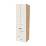24" Wide Tall Pantry Cabinet with Drawer - (Hardrock Maple Melamine Boxes - Flat Panel Doors) 24 D