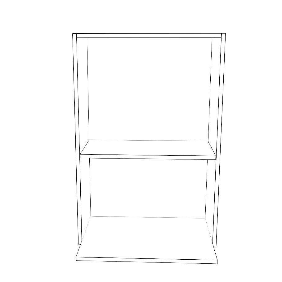 24" Wide x 36" High Microwave Cabinet - Thermofoil Doors