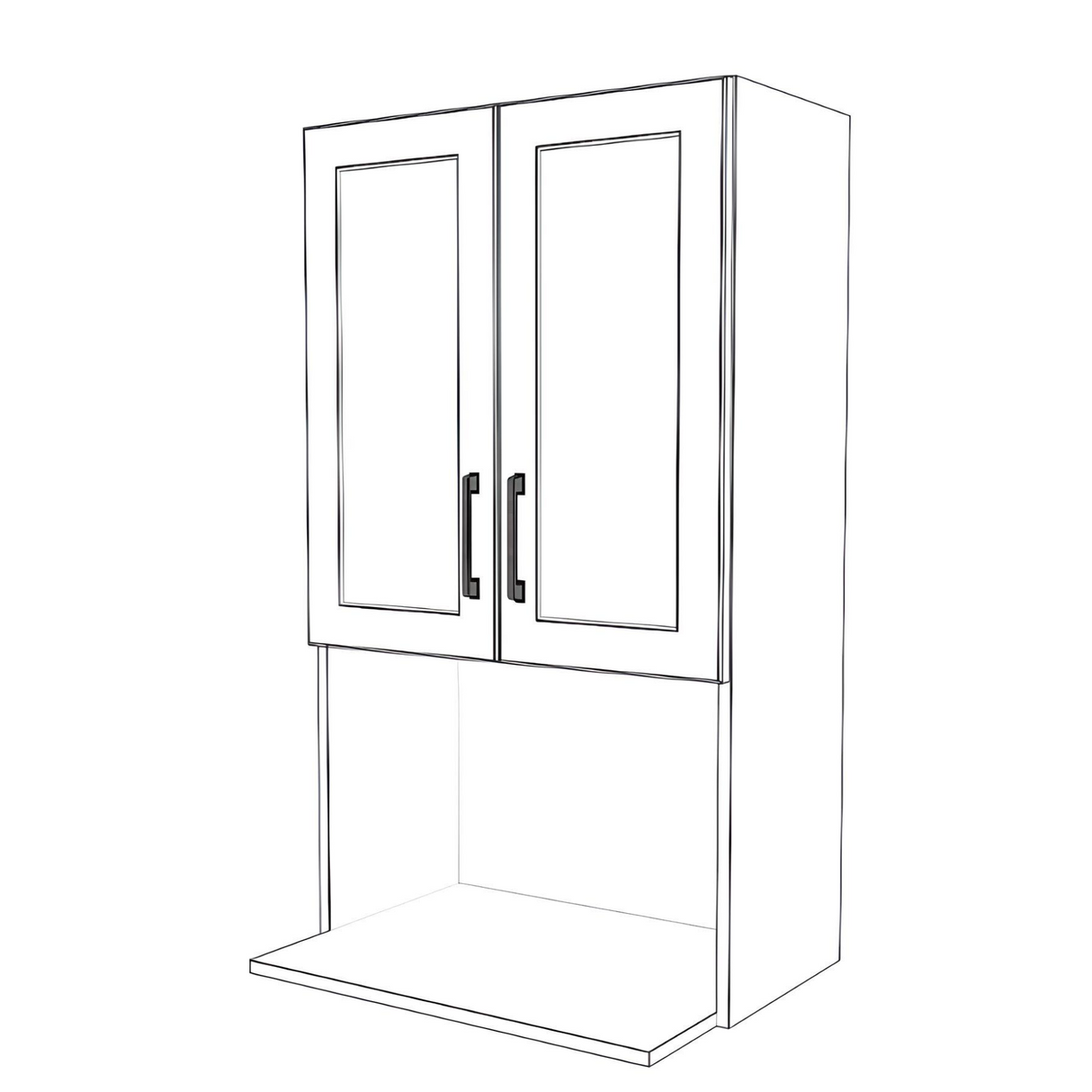 24" Wide x 42" High Microwave Cabinet - Painted Doors