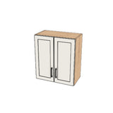 24" Wide x 27" High Fridge/Stove Cabinet - (Hardrock Maple Melamine Boxes - Thermofoil Doors)