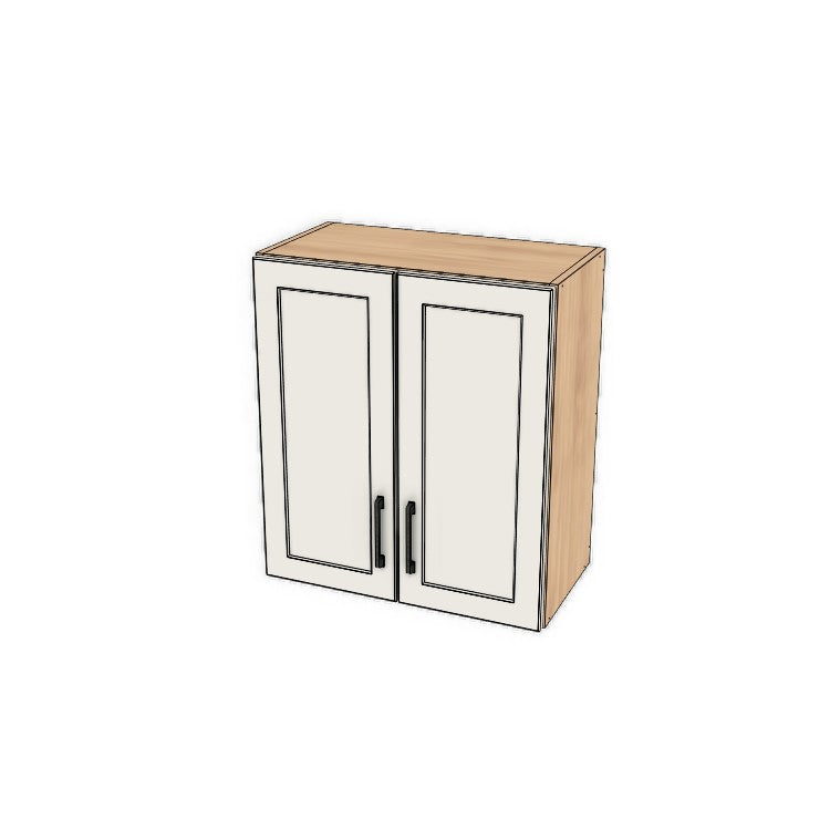 24" Wide x 27" High Fridge/Stove Cabinet - (Hardrock Maple Melamine Boxes - Painted Doors)