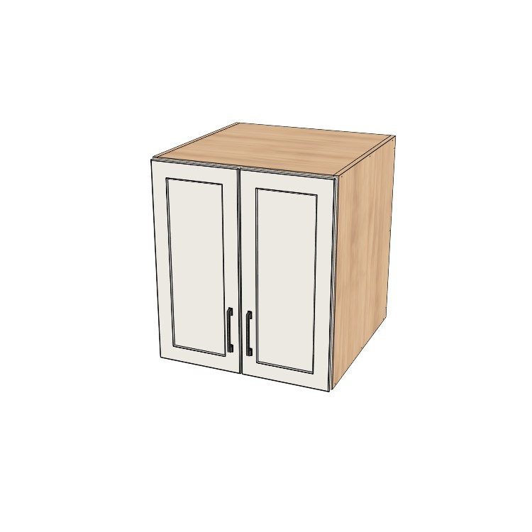 24" Wide x 27" High x 24" Deep Fridge/Stove Cabinet - (Hardrock Maple Melamine Boxes - Thermofoil Doors)