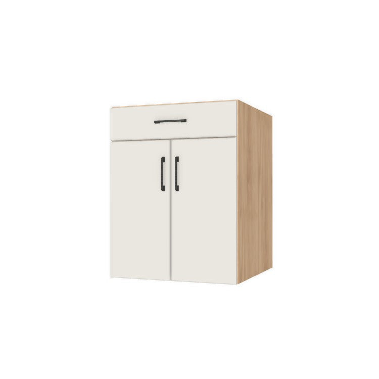 24" Wide Base Cabinet With Drawer On Top - (Hardrock Maple Melamine Boxes - Flat Panel Doors)